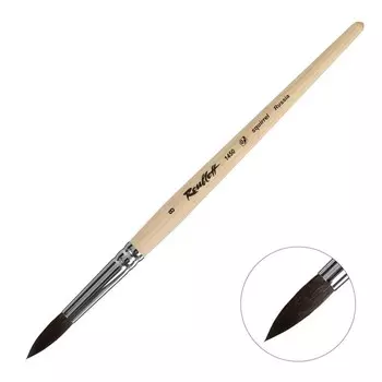 Кисть Белка круглая Roubloff серия 1450 № 8, ручка короткая пропитана лаком, белая обойма, с наполненной вершинкой