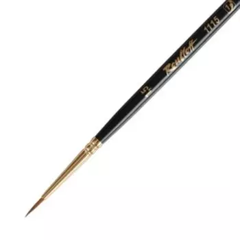 Кисть Roubloff Колонок, круглая, укороеченная, серия 1115 № 1,5 ручка короткая черная матовая/желтая обойма