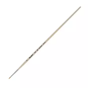 Кисть Синтетика, плоская, Мягкая, Roubloff серия 1222 № 2, ручка длинная пропитана лаком, белая обойма