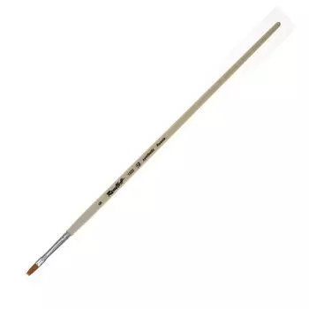 Кисть Синтетика, плоская, Мягкая, Roubloff серия 1222 № 6, ручка длинная пропитана лаком, белая обойма