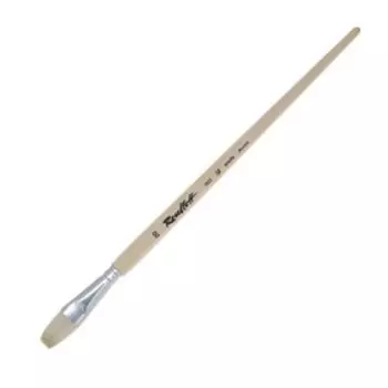 Кисть Щетина плоская, Roubloff серия 1622 № 20, ручка длинная пропитана лаком, белая обойма