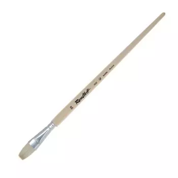 Кисть Щетина плоская, Roubloff серия 1622 № 20, ручка длинная пропитана лаком, белая обойма