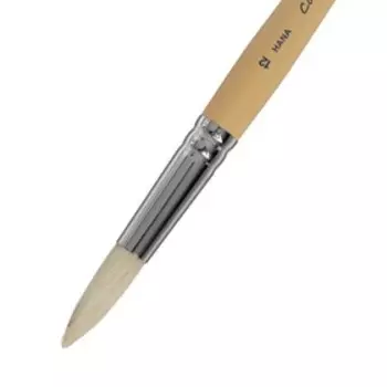 Кисть Щетина круглая, HANA Сочиняй № 12 (длина волоса 35 мм), короткая ручка матовая