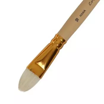 Кисть Щетина овальная, HANA Сочиняй № 18 (длина волоса 22 мм), короткая ручка матовая