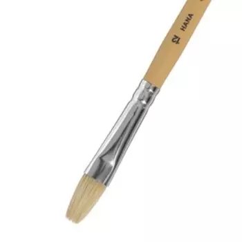 Кисть Щетина плоская, HANA Сочиняй № 12 (длина волоса 21 мм), короткая ручка матовая