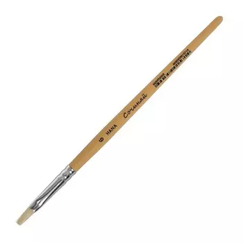 Кисть Щетина плоская Roubloff Сочиняй № 6 (длина волоса 12 мм), короткая ручка матовая