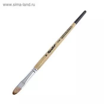 Кисть синтетика имитация мангуста овальная Roubloff 1T34 №10 короткая ручка ЖТ3-10,04Б укороченная вставка