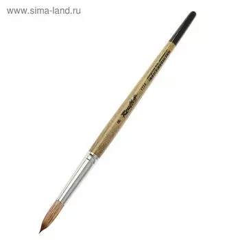 Кисть Roubloff Синтетика, имитация мангуста, круглая, серия 1Т14 № 8, ручка короткая пестрая, белая обойма