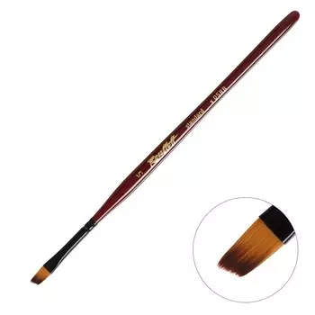Кисть Синтетика имитация колонка, наклонная, Roubloff Хобби 05RB № 5, ручка фигурная бордовая