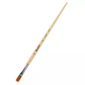 Кисть Синтетика, плоская, Мягкая, Roubloff серия 1222 № 10, ручка длинная пропитана лаком, белая обойма