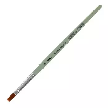 Кисть Синтетика плоская, HANA Воплощай № 6 (длина волоса 12 мм), короткая ручка матовая