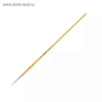 Кисть «Сонет» № 0, синтетика, круглая, длинная ручка, покрытая лаком