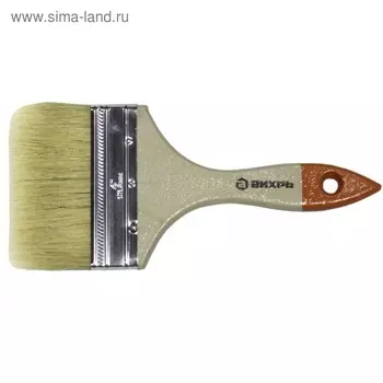 Кисть "Вихрь" Стандарт 73/3/4/6, 100 мм, 4", натуральная щетина, деревянная рукоятка