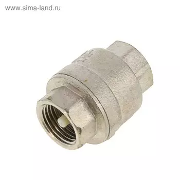 Клапан обратный Valtec, 1/2", внутренняя/внутренняя резьба, никелированный, латунь