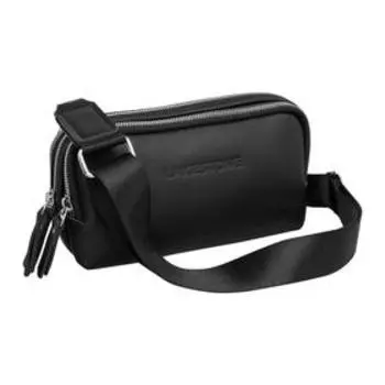 Клатч мужской, 3 отдела на молниях, цвет чёрный