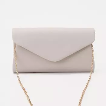 Сумка-клатч на клапане, цвет бежевый
