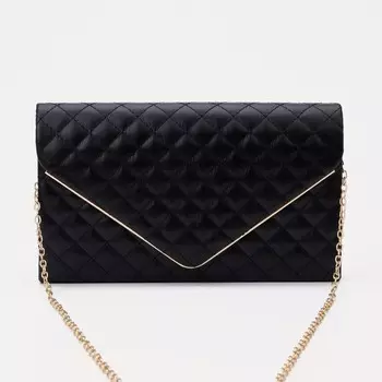 Клатч на клапане, цвет чёрный