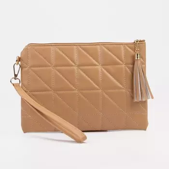 Сумка-клатч на молнии, цвет бежевый