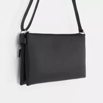 Сумка женская кросс-боди на молнии, 25415 см, чёрная