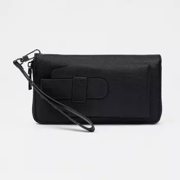 Клатч на молнии, цвет чёрный
