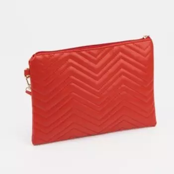 Сумка-клатч на молнии, цвет красный