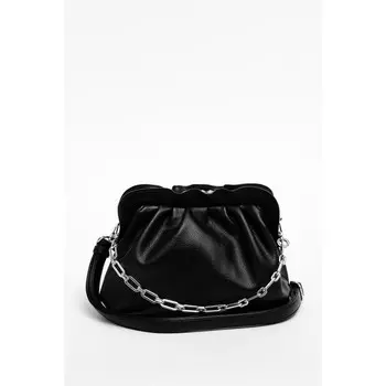 Клатч, отдел на фермуаре, цвет черный 30х20х12см