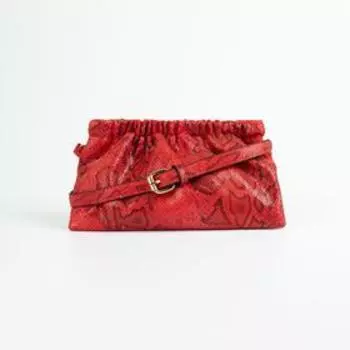 Сумка-клатч на фермуаре, цвет красный