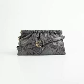 Клатч на фермуаре, цвет серый