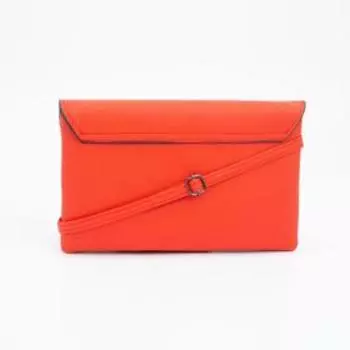 Клатч, отдел на клапане, длинный ремень, цвет красный