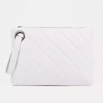 Клатч на молнии, цвет белый