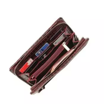 Клатч женский, ремешок для руки, бордо скат