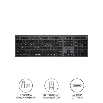 Клавиатура A4Tech Fstyler FBX50C серый USB беспроводная BT/Radio slim Multimedia (FBX50C GRE 10045