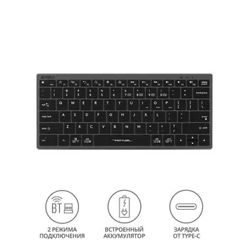 Клавиатура A4Tech Fstyler FBX51C серый USB беспроводная BT/Radio slim Multimedia (FBX51C GR 103388