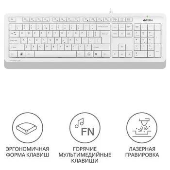 Клавиатура A4Tech Fstyler FK10 белый/серый USB