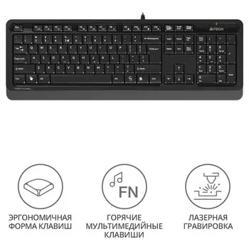 Клавиатура A4Tech Fstyler FK10 черный/серый USB