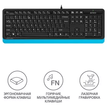 Клавиатура A4Tech Fstyler FK10 черный/синий USB