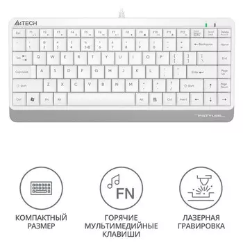 Клавиатура A4Tech Fstyler FK11 белый USB slim