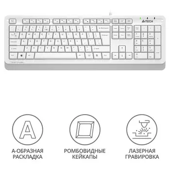 Клавиатура A4Tech Fstyler FKS10 белый/серый USB