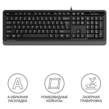 Клавиатура A4Tech Fstyler FKS10 черный/серый USB