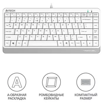 Клавиатура A4Tech Fstyler FKS11 белый/серый USB