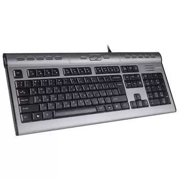Клавиатура A4Tech KLS-7MUU серебристый/черный USB slim Multimedia