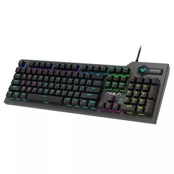Клавиатура AULA F2063, игровая, проводная, механическая, 106 клавиш, USB, подсветка, черная 908530