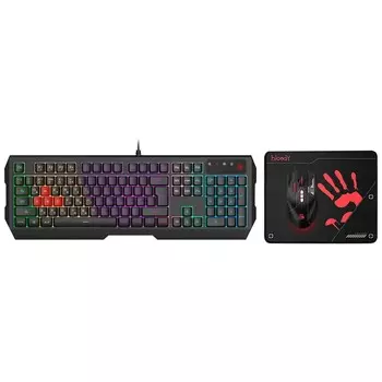 Клавиатура + мышь A4Tech Bloody B1700 клав:черный мышь:черный USB LED (B1700 (B140N + ES7 + 107891