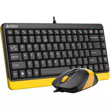 Клавиатура + мышь A4Tech Fstyler F1110 клав:черный/желтый мышь:черный/желтый USB Multimedia 100460