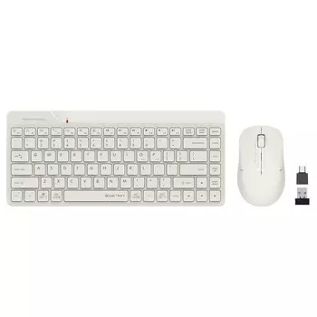 Клавиатура + мышь A4Tech Fstyler FG2200 Air клав:бежевый мышь:бежевый USB беспроводная slim 103388