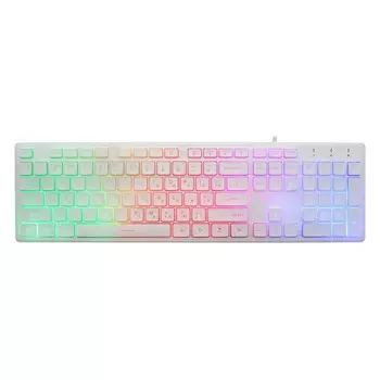 Клавиатура Оклик 550ML белый USB slim Multimedia LED