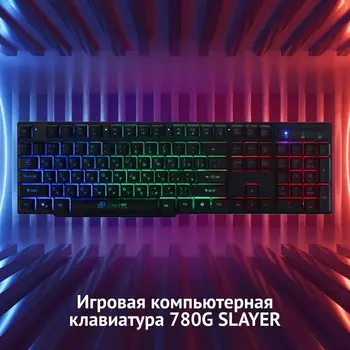 Клавиатура Оклик 780G SLAYER черный USB for gamer LED