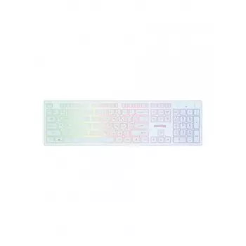 Клавиатура Smartbuy ONE 305, проводная, мембранная, 104 клавиши, USB, подстветка, белый