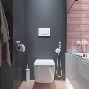 Клавиша смыва IDDIS Unifix, 245х27.7х165 мм, универсальная, белая, двухуровневый