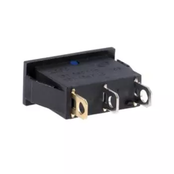 Клавишный выключатель, 250 В, 15 А, ON-OFF, 3с, синий, с подсветкой, наб 10 ш.